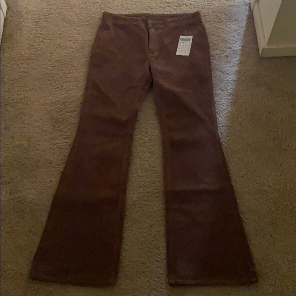 Brandy brown Aliyah corduroy lowrise flare jeans